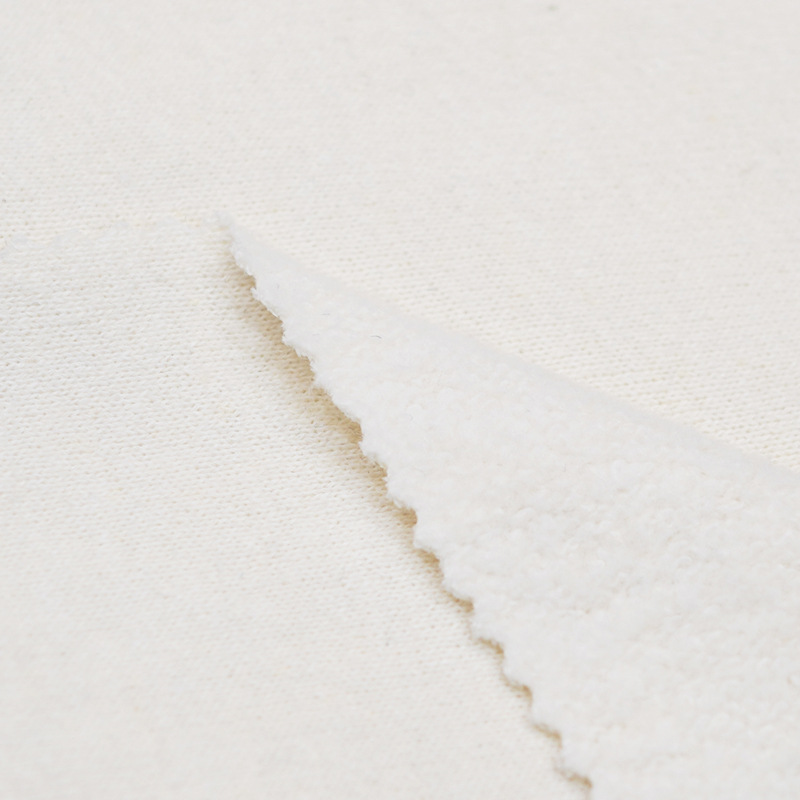 Spot hemp organic cotton fabric hemp cotton sweater 340g plus velvet hemp fabric autumn and winter sweater coat