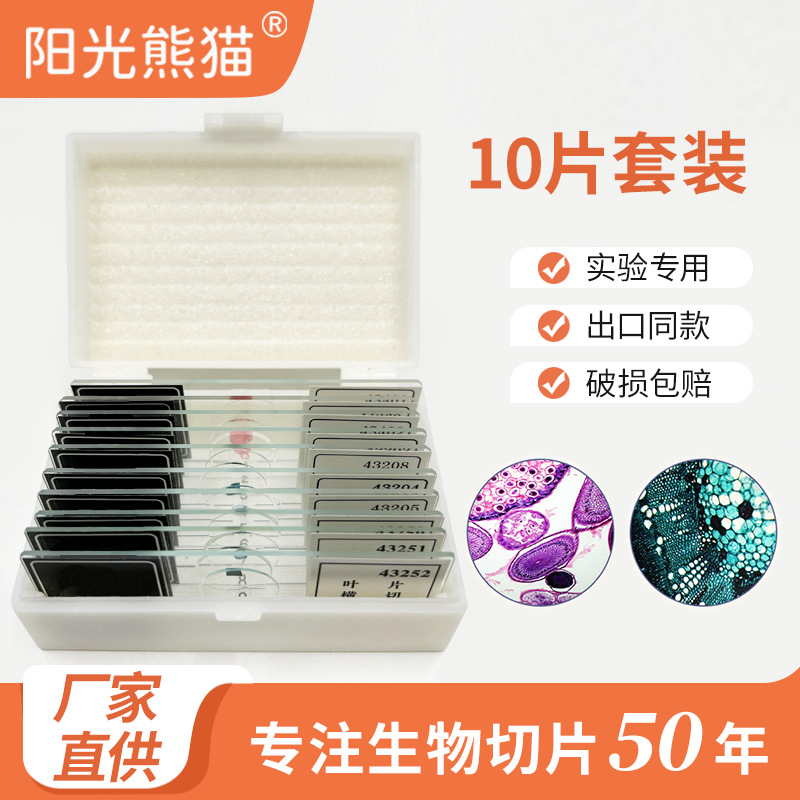 Микроскоп биологический секционный образец пластиковый коробка 10 штук новых учебных материалов для начальной и средней школы