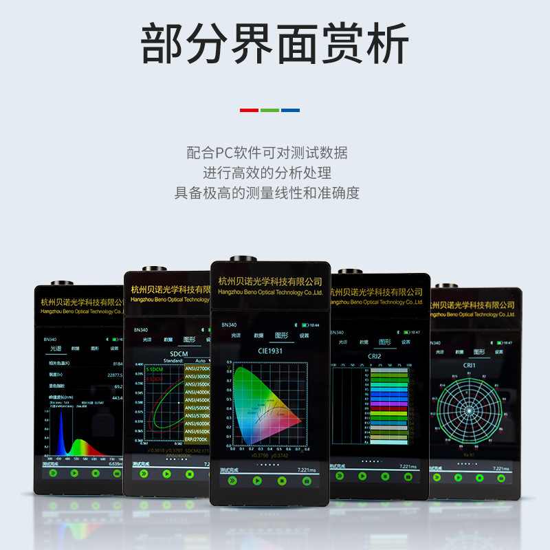 Bn340 Hand Spectrum Illuminometer Spectrometer Color Temperature Color Index Color Product Coordinate Color Difference Illumination Professional