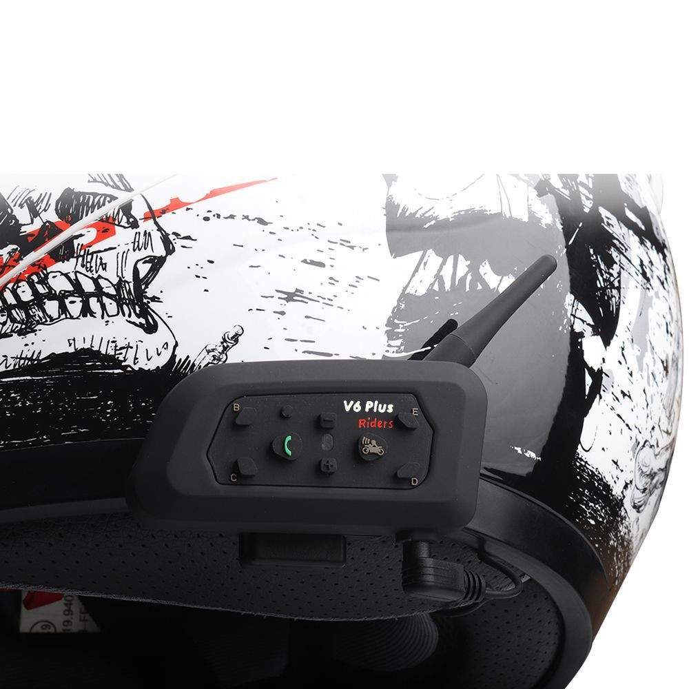V6Plus Network Intercom Motorcycle Riding Bluetooth Headset 1200m Half-Duplex Waterproof Noise Reduction Cross-Border Bestseller