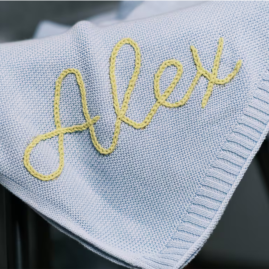 Hand Embroidered Name Kidsren's Baby Blanket Stroller Cover Blanket Knitted Nap Blanket Customization