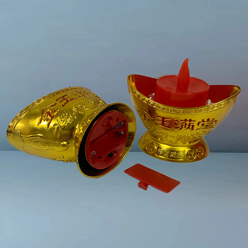 Yuanbao Digital Candle Lamp, Everlasting Lamp, Red Candle, Simulated Flame for Buddha Household, Energy-Saving and Environmentally Friendly