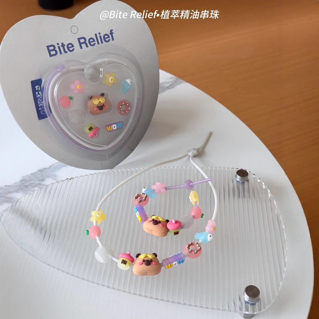 Biterelief Plant Extract Essential Oil Beaded Anti-Mosquito Bracelet Silicone Drop Plastic Mosquito Repellent Bracelet Plant Essential Oil Bracelet