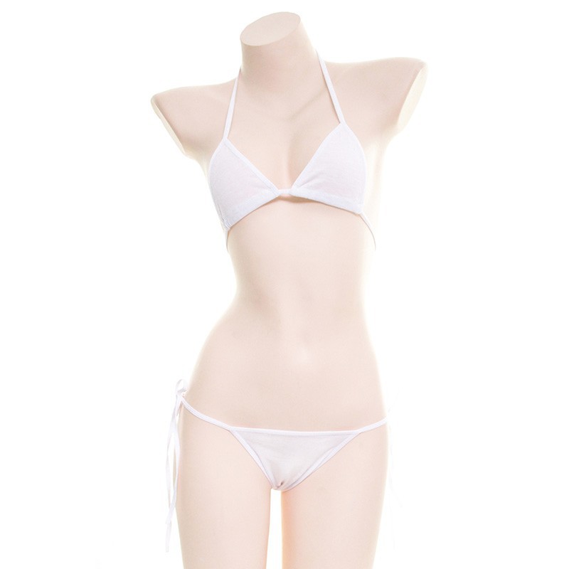 Sexy Lingerie Lace-up Backless Three-point Bikini Japanese Cute Mini Dead Water Set for Women S0265
