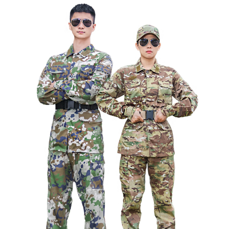 Camouflage suit male student military training suit summer outdoor overalls expand training wear-resistant clothing manufacturers wholesale