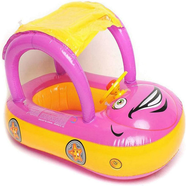 3-цветный детский надувной круг для плавания, сиденье типа бегун, защита от солнца, съемное утолщенное сиденье