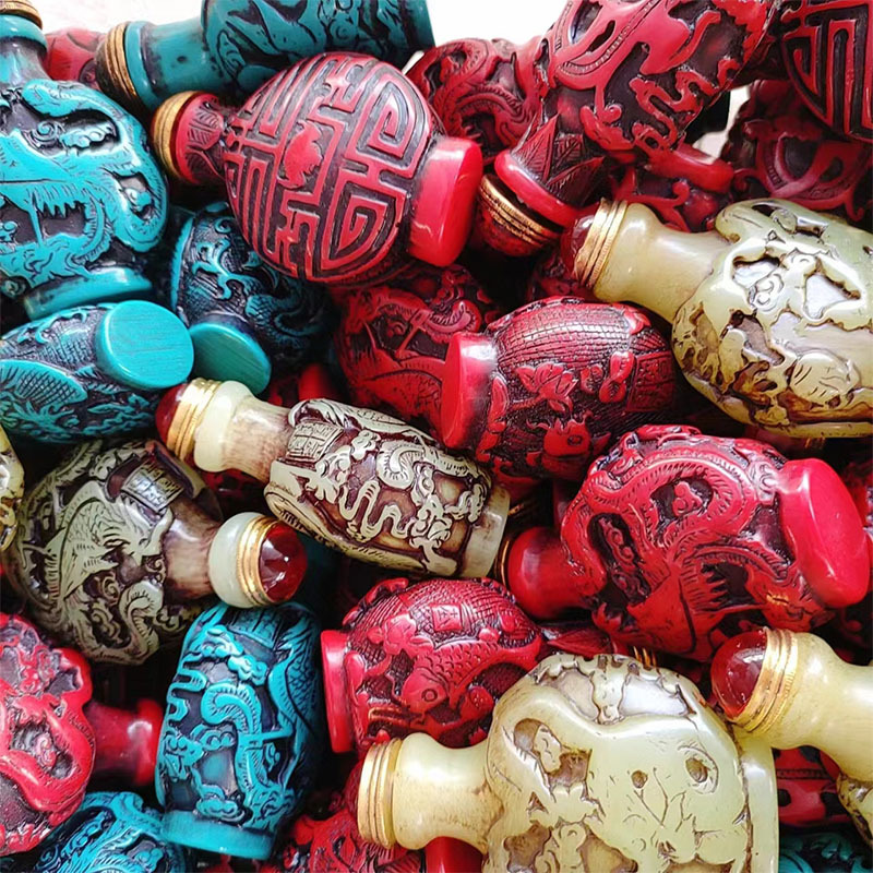 Factory Wholesale Antique Miscellaneous Snuff Bottle Ornaments Collection Antique Old Carved Crafts Snuff Bottle Handle Pieces