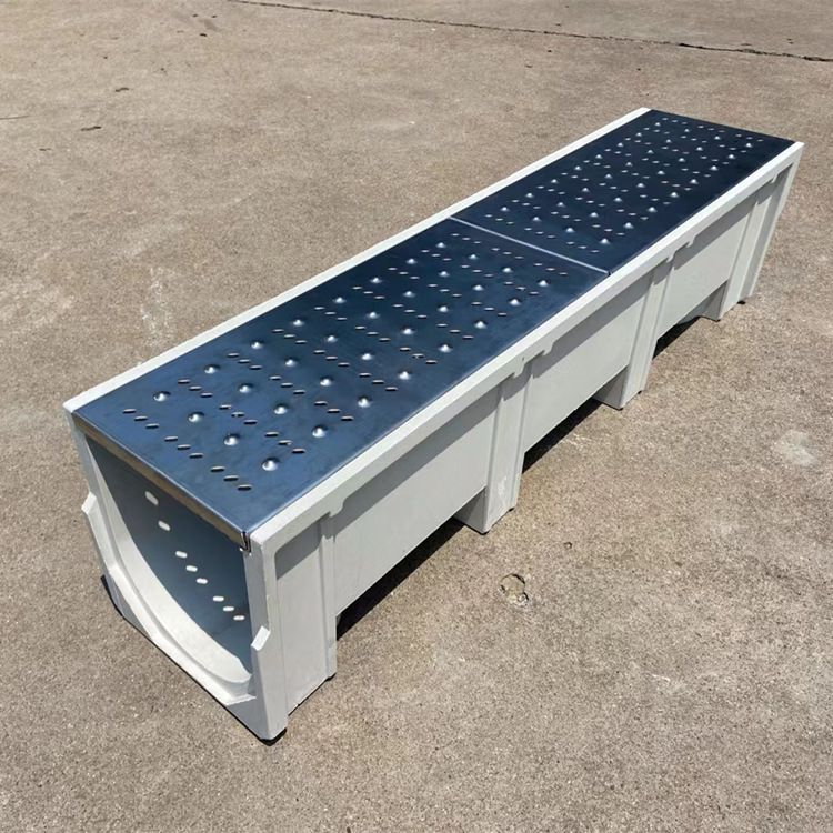Finished Resin Drainage U300 * 300 Composite U-shaped Drain Tank Sewer Groove Cover Integrated Resin Row