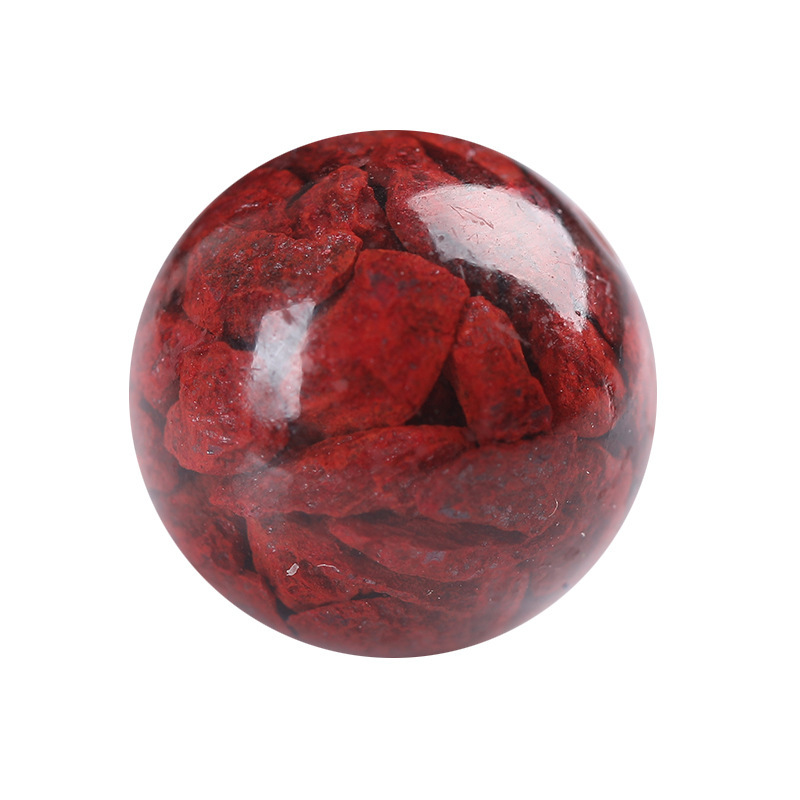 Natural Raw Mineral Cinnabar Loose Beads Purple Gold Sand Round Beads Imperial Red Sand Bracelet Beads Loose Beads Cultural Toys with Beads