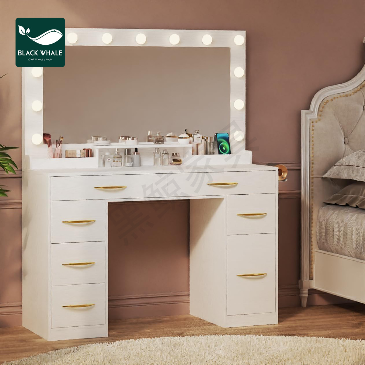 Amazon Amazon Europe and the United States hot selling panel furniture cross-border supply panel furniture factory wholesale dressing table