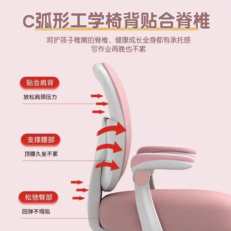 Learning Chair, Primary School Student Writing Seat, Home Desk, Liftable Homework Chair, Comfortable for Long Periods of Sitting