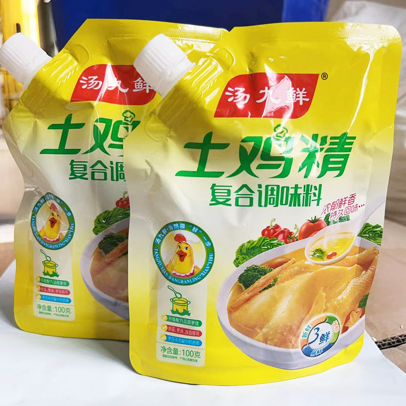 Tangjiu Fresh 100g Chicken Essence with Spout, Wholesale for Home Use, Stewed Meat Bagged Three-Flavor Chicken Essence 100g Bag
