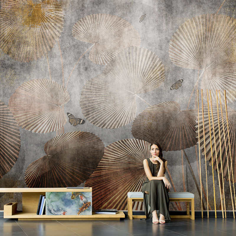 Французские винтажные обои с ручной росписью, настенное покрытие для гостиной, обои с лотосом для спальни, высококачественный фон