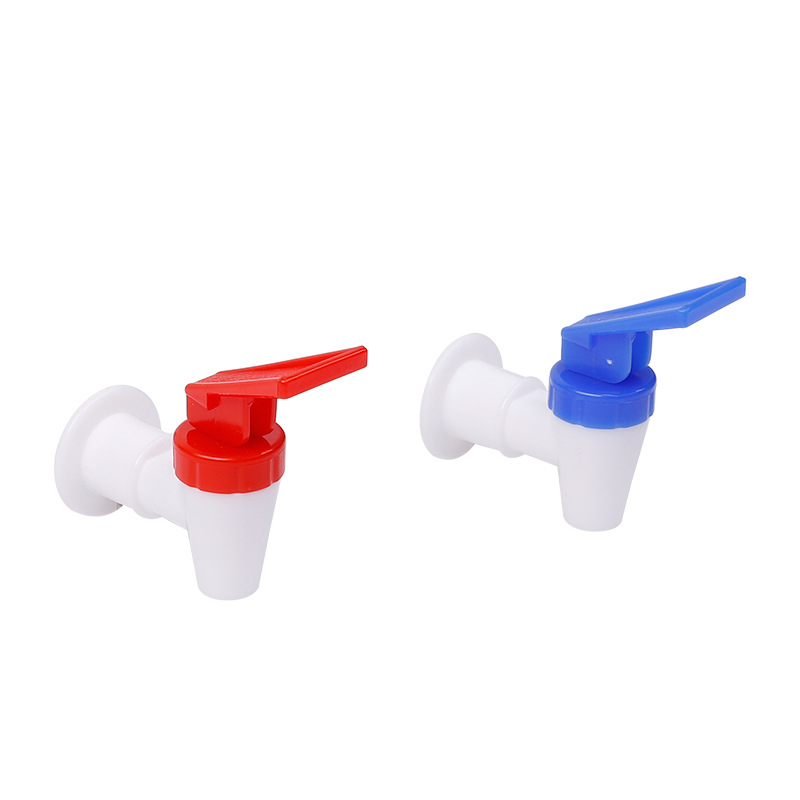 Press type valve water dispenser wine barrel faucet red and blue two-color cold and hot separated plastic faucet