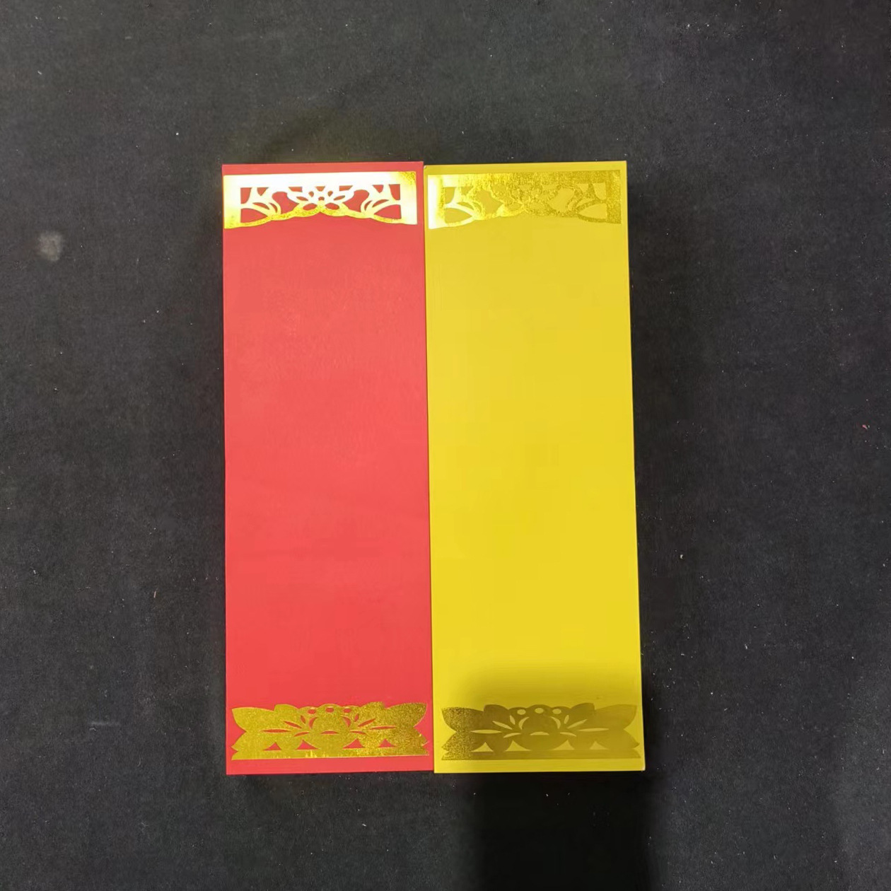 Wordless Gold Tablet Paper 19*7cm/28*9cm Hot Stamping Treasure Cover Blank Easy-to-write Tablet Paper Single Sheet