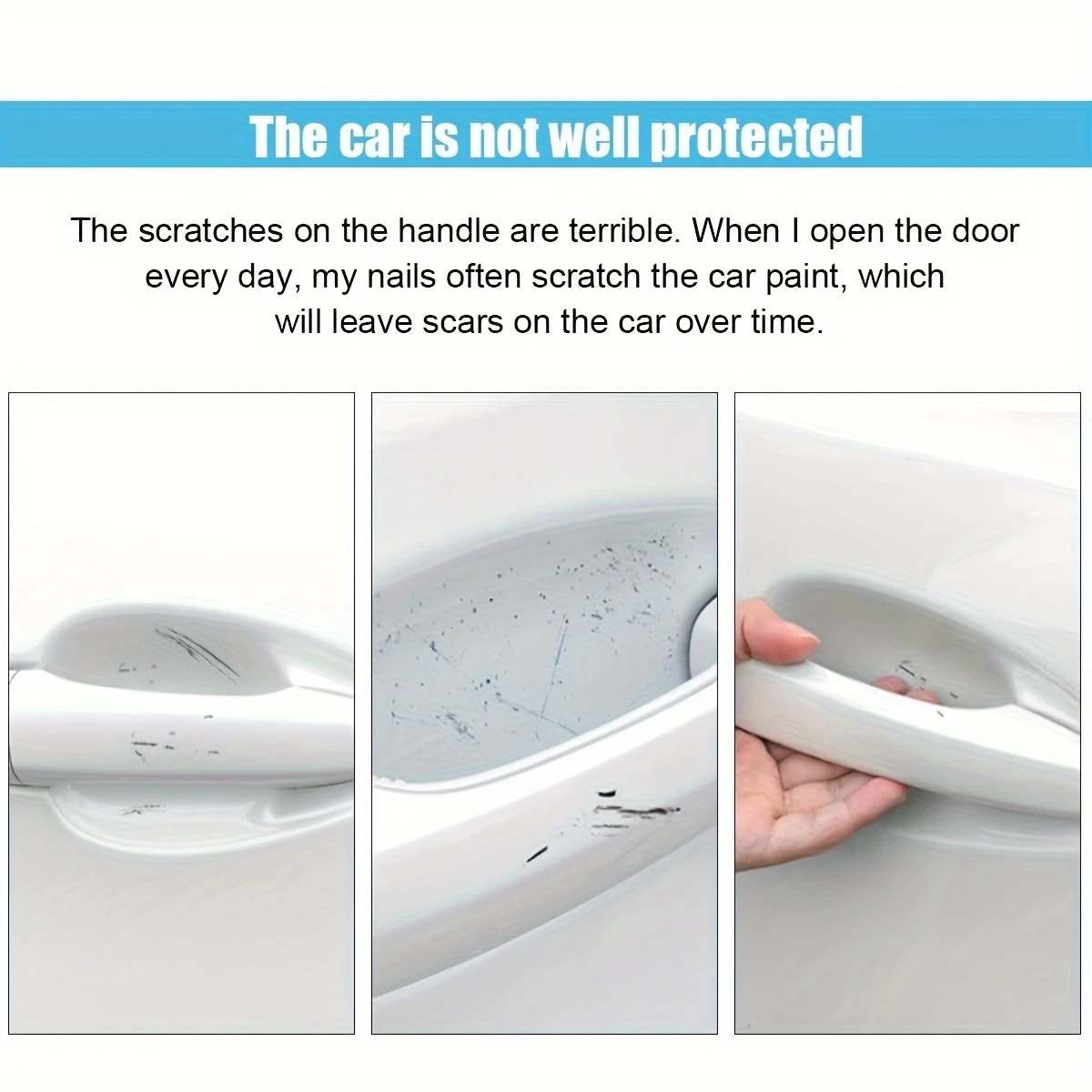 8-Piece Set of Car Door Bowl Carbon Fiber Protective Film, Door Handle Stickers, Anti-Scratch Protective Stickers, Cross-Border Export Hot Style