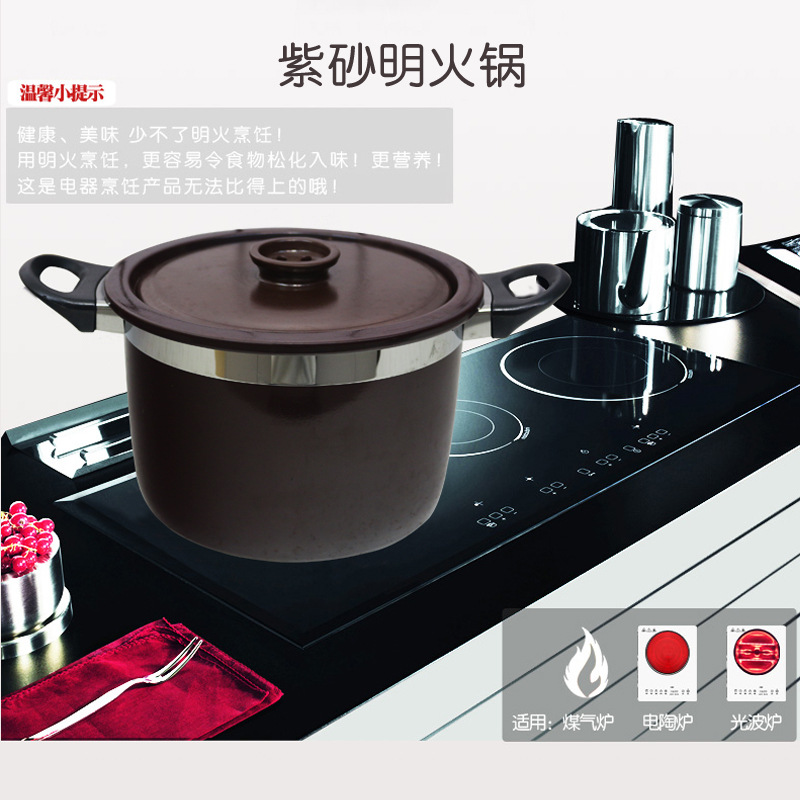 Wholesale Jane's Brand Open Flame Purple Clay Pot Household High Temperature Resistant Gas Electric Ceramic Stove Soup and Porridge Pot 4/5L