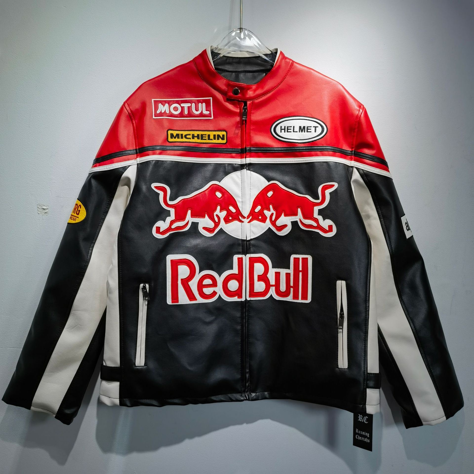 Костюм для гонок F1, кожаная куртка Red Bull, костюм для мотоциклетной езды Harley, короткая куртка из хлопка