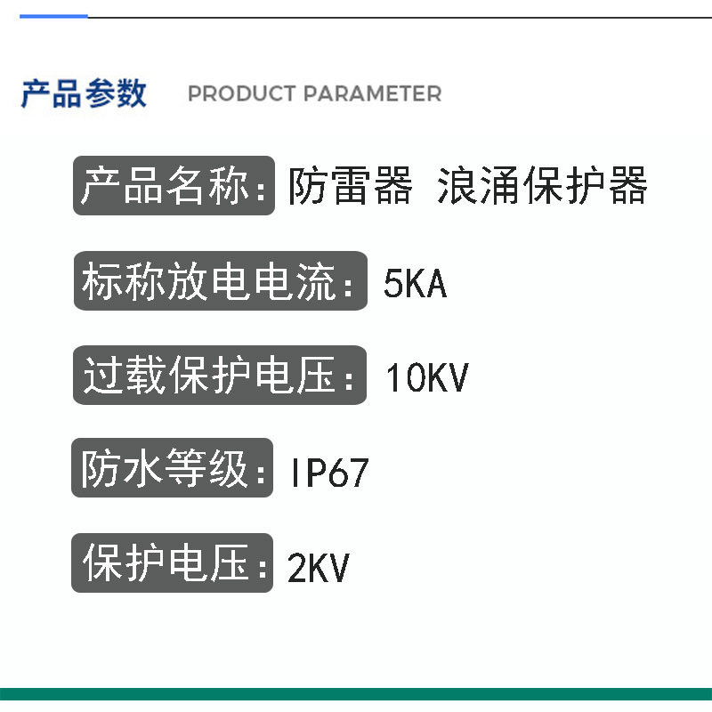 Lightning Arrester 10Kv Outdoor Lighting Lighting Surge Protector Digital Equipment Instrumentation Surge Protector