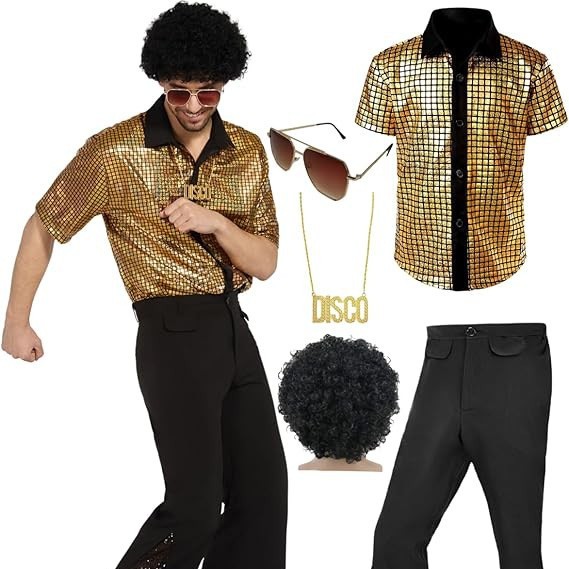 2025 Spot New 70S Boys Classic Casual Retro Glossy Suit Disco Performance Clothing