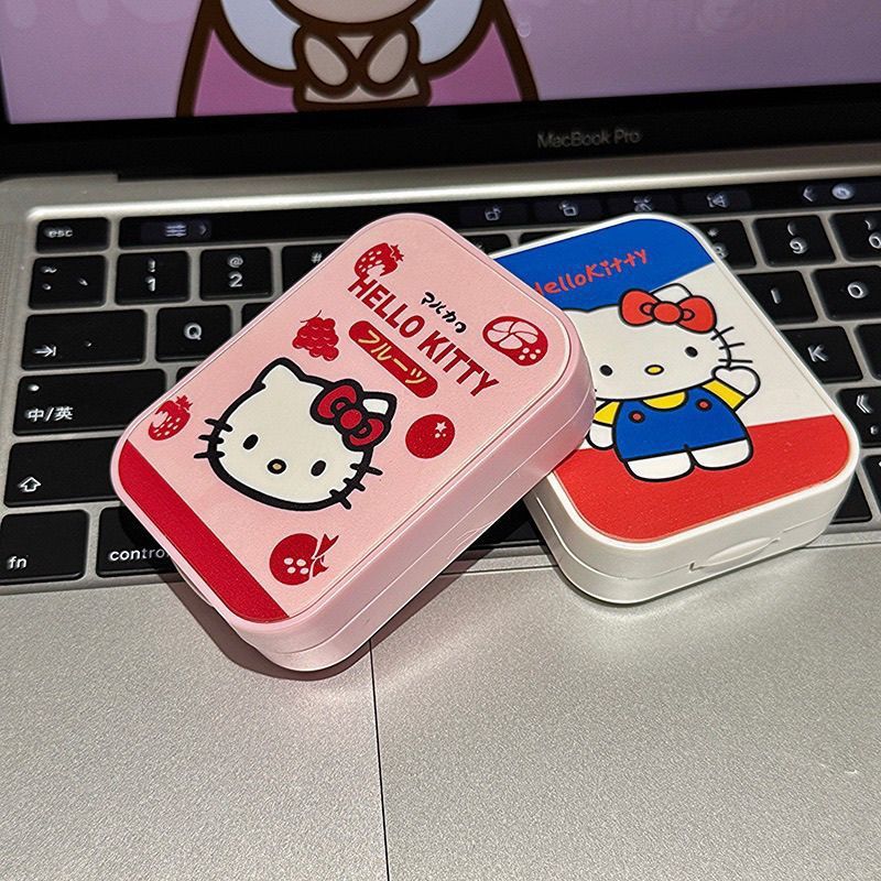 Hellokitty Contact Lens Box Ins Cute Girly Heart Contact Lens Companion Box Storage Portable Double Box