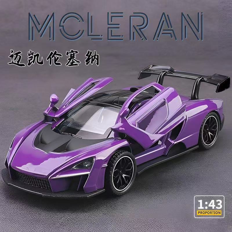 Cross-Border Alloy Car Model Mclaren Senna Children's Model Sports Car Simulation Boy Door Opening Pull-Back Toy Car