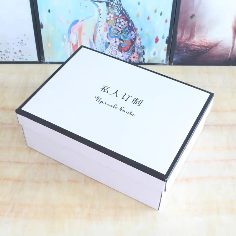 Factory Colorful Shoe Box Packaging Box Thickeneded Kraft Paper Heaven and Earth Cover Sneakers Aj Storage Box Empty Box Logo Customization