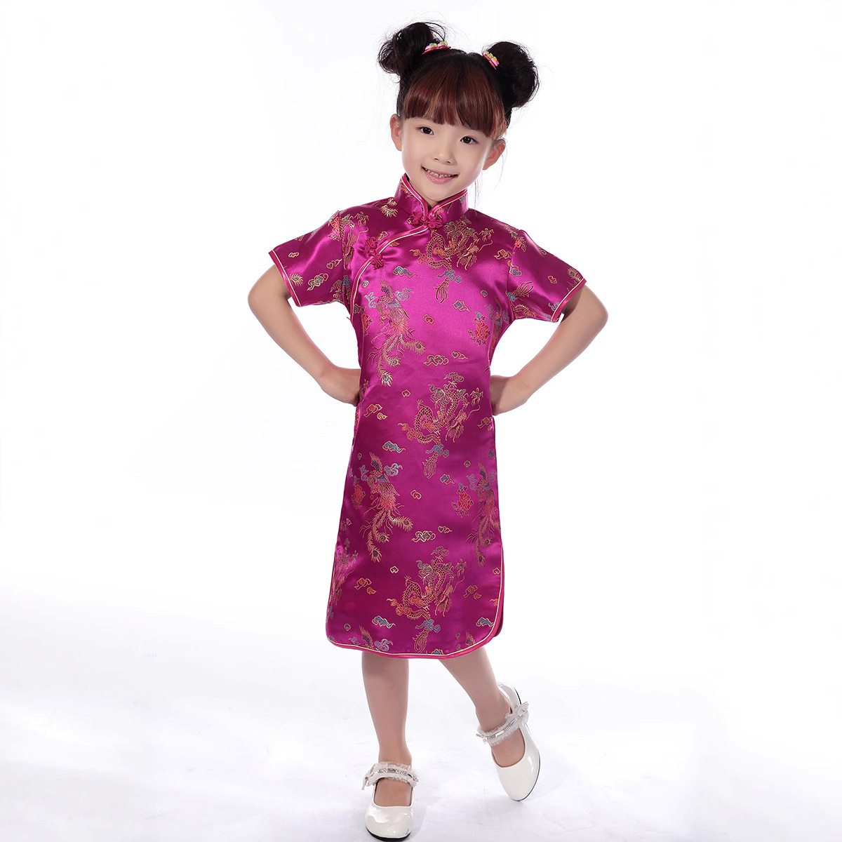 Летний Чонгсам для детей 2000, костюм тан для девочек, платье принцессы в этническом стиле, костюм для мальчиков и девочек