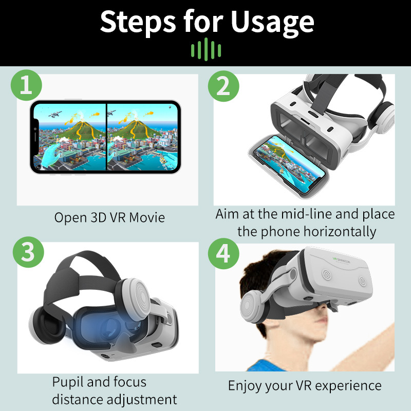 Cross-Border G15E Vr Glasses Virtual Reality Game Movie Smartphone Headset All-In-One Head-Mounted Glasses