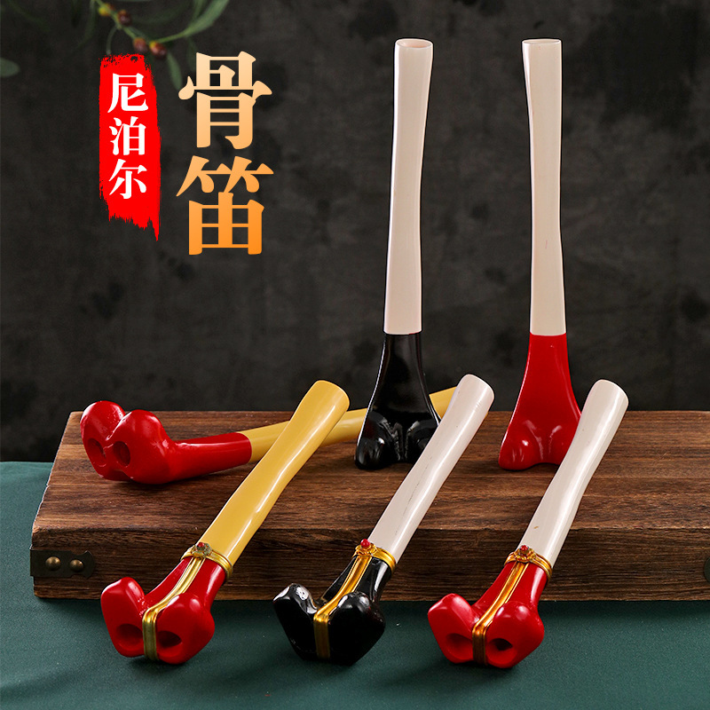 Непальская костяная флейта из смолы, музыкальный инструмент в стиле Тибета, полированный и гладкий религиозный инструмент Тибета