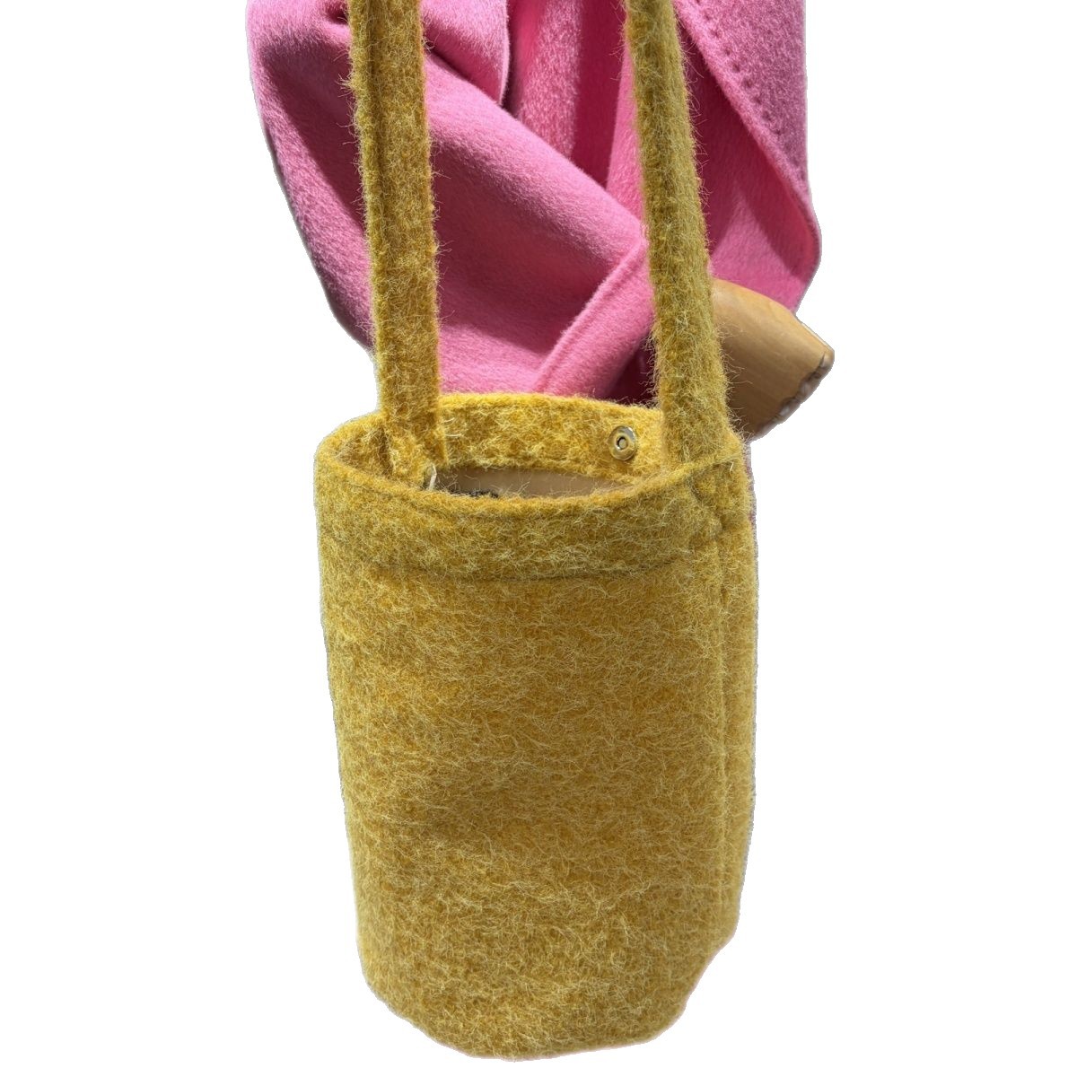 2025 Autumn and Winter Felt Fashion Cotton Wool Single Shoulder Commuter Bucket Korean Style Large Capacity Japanese Style Bag D8