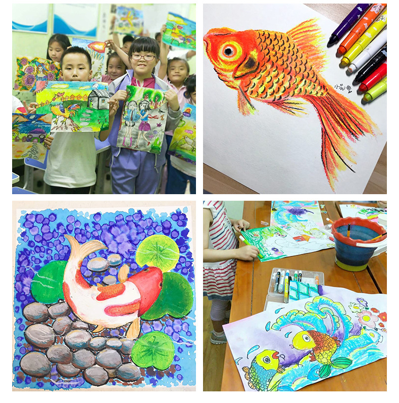 Water-soluble rotating colorful stick single student brush silky wax stick lipstick painting studio kindergarten organization wholesale