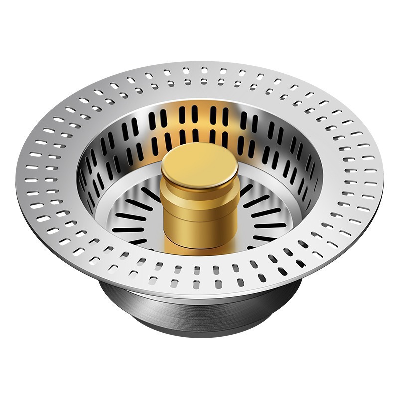 Kitchen Stainless Steel Sink Strainer Drain Plug Universal Sink Pop-Up Drain