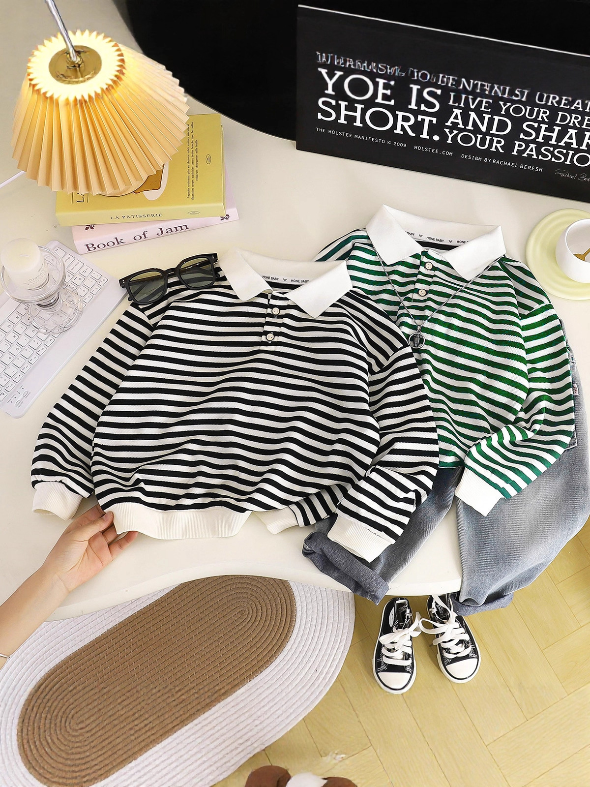 Autumn New Children's Long-Sleeve Polo Shirts for Boys and Girls, Trendy Striped Base Shirts for Toddlers and Kids Wholesale