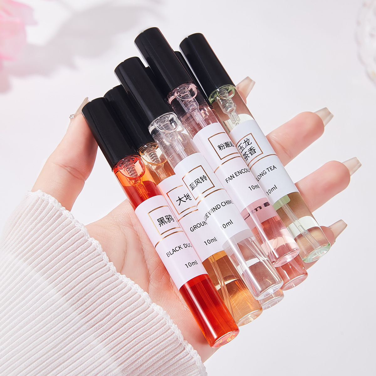 Shake the sound fast hand live explosion perfume sample 10ml to touch factory wholesale night market stall lasting perfume