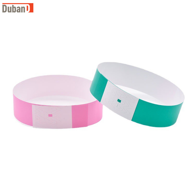 Factory Direct Sales Disposable Waterproof and Anti-Counterfeiting Synthetic Paper Bracelet Wristband Fluorescent Color Children's Paradise Ticket Wristband