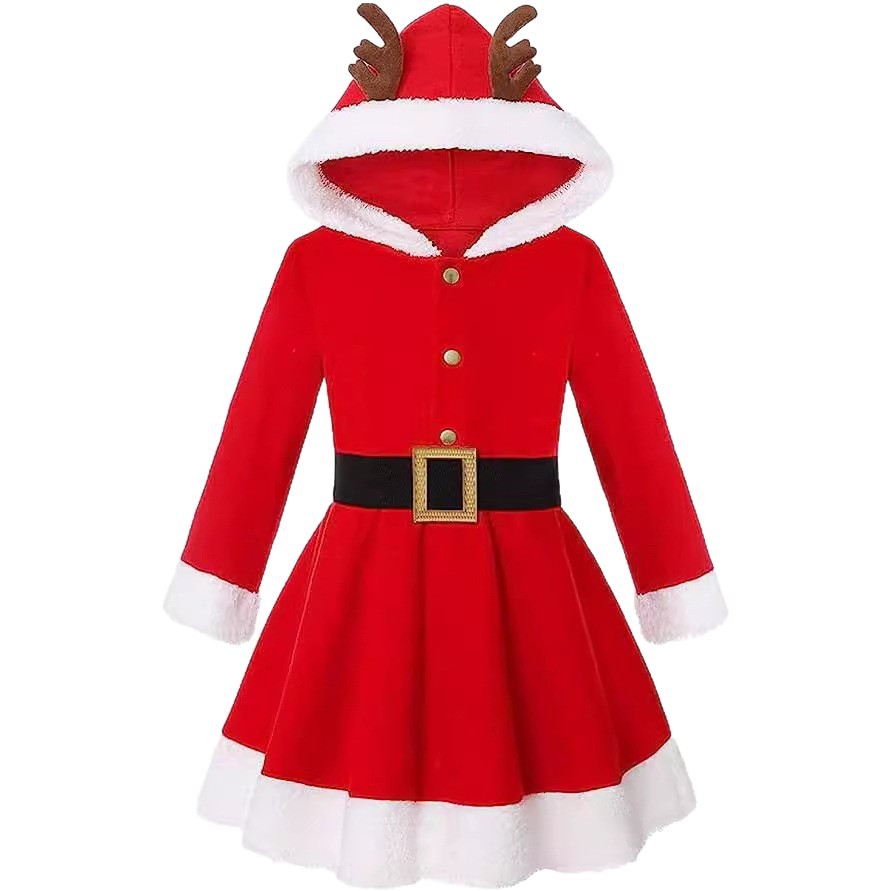 Children's Christmas Clothing Elk Style Hooded New Clothing Christmas cospiay Kidsren's Adult Holiday Christmas Skirt