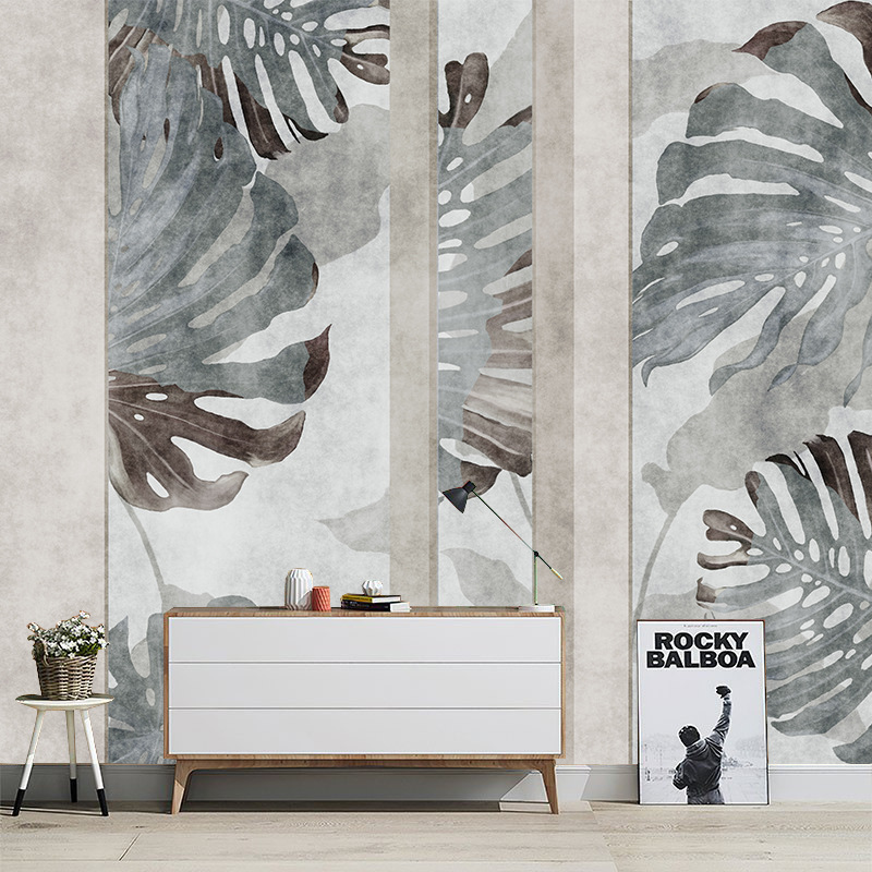 Southeast Asian Tropical Plant Wallpaper Abstract Turtle Bamboo Leaf High-End Wall Covering Bedroom Living Room Stereo Background Mural