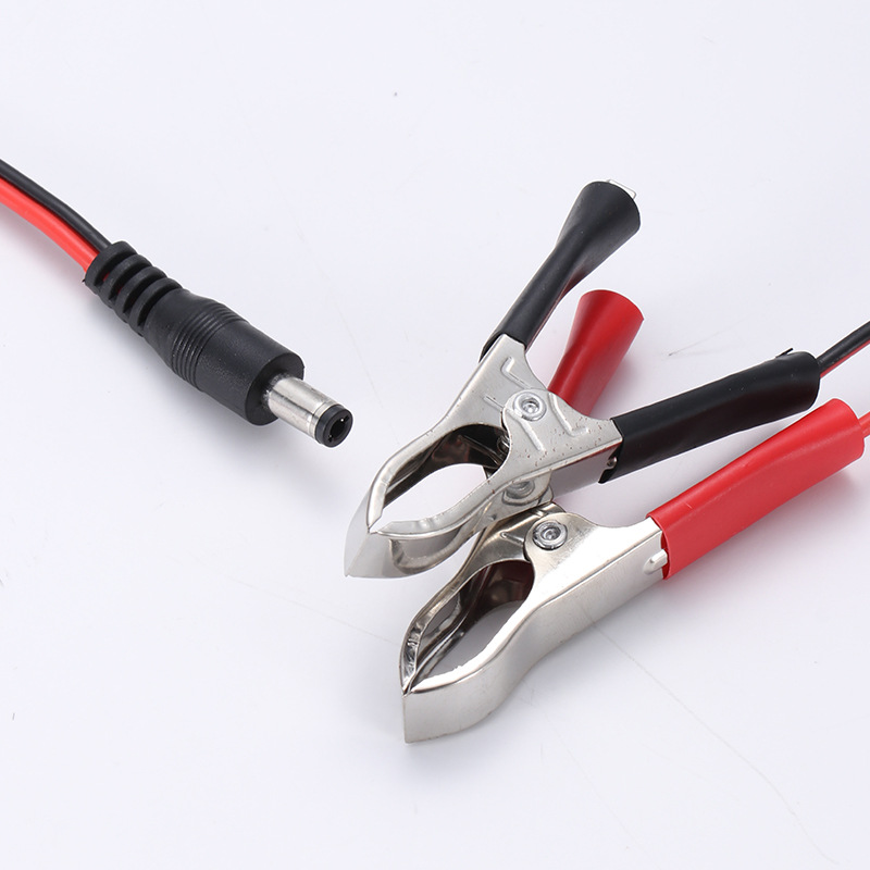 Battery Line DC male head female head line to crocodile large clip small size clip power clip line pure copper wire core 0.3 flat