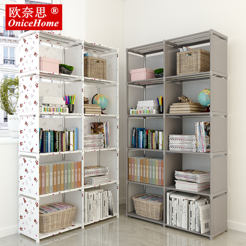 Simple Bookshelf Bookcase Storage Rack Storage Cabinet Economical Floor