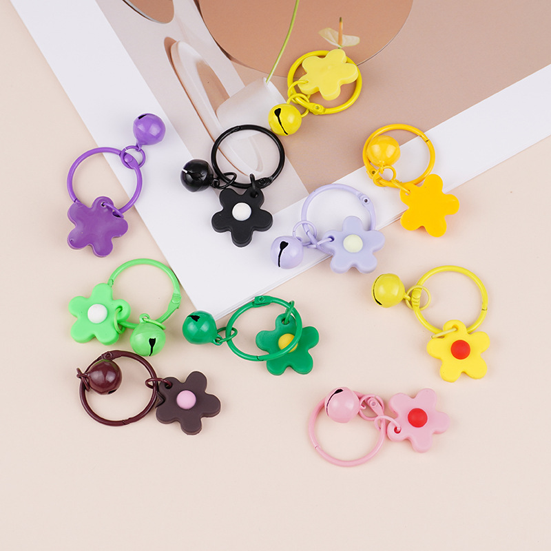 DIY Keychain Metal Accessories Wire Ring Door Buckle Silicone Strap Leather Rope Pendant Card Ring Small Bell Spring Buckle