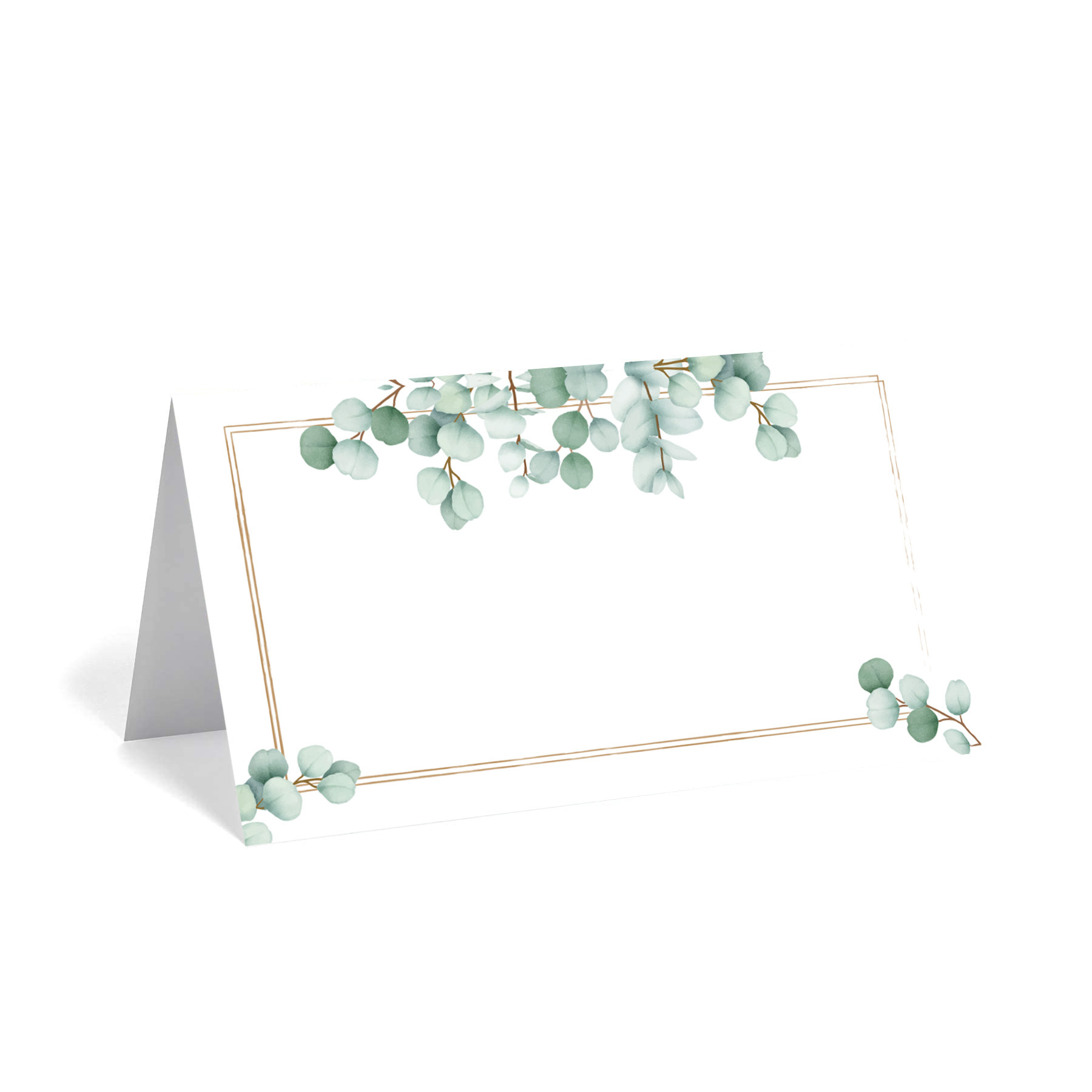 Cross-border Wholesale Green Leaf Watercolor Wedding Dinner Event Seat Folding Card Event Decorative Card Write