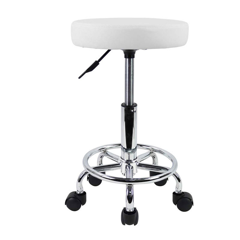 Bar Stool with Adjustable Height, Swivel Wheels, Suitable for Hairdressers, Mobile Office Chair, Modern Minimalist Style