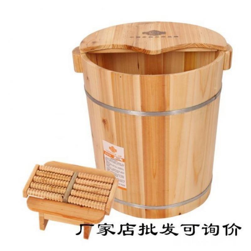 Warm Foot Bath Bucket, Traditional Xizang Foot Bath Bucket, Foot Bath Bucket, Solid Wood Foot Bath Bucket, Small Deep Bucket with Lid Wooden Bucket