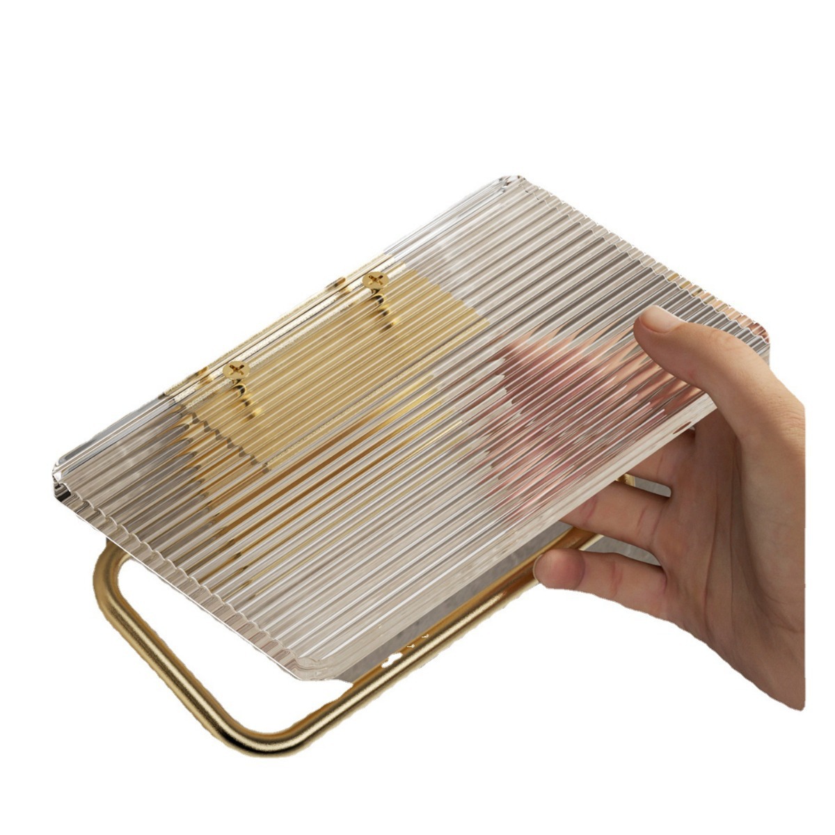 Light luxury toilet tissue box punch-free roll paper holder toilet paper holder toilet tissue box acrylic tissue holder storage