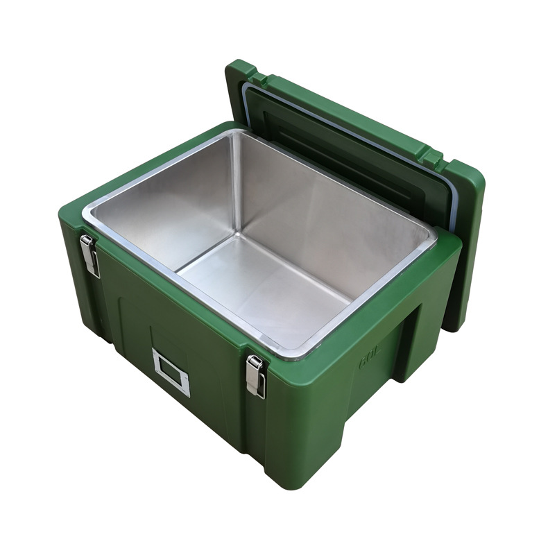 Peng Wen Rotational 60L Rice Box Stainless Steel Liner Central Kitchen School Catering Troops Logistics Incubation Box