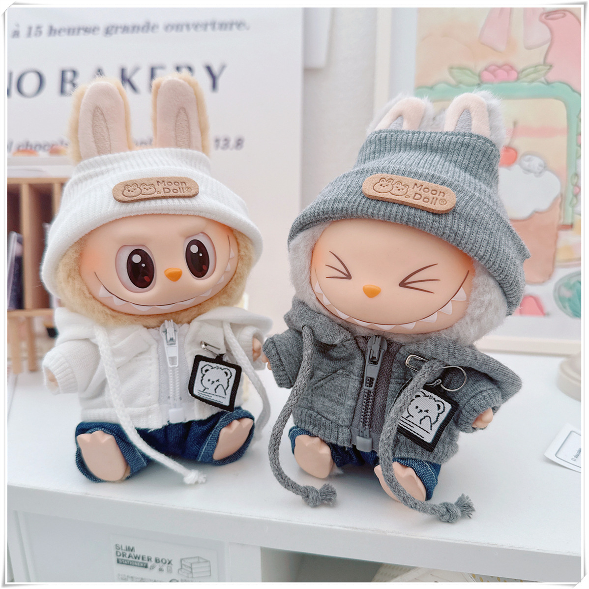 17cm Labubu Labubu Doll Coat 10cm Cotton Doll Lulu Piggy Three-year-old Self-deprecating Bear Casual Coat