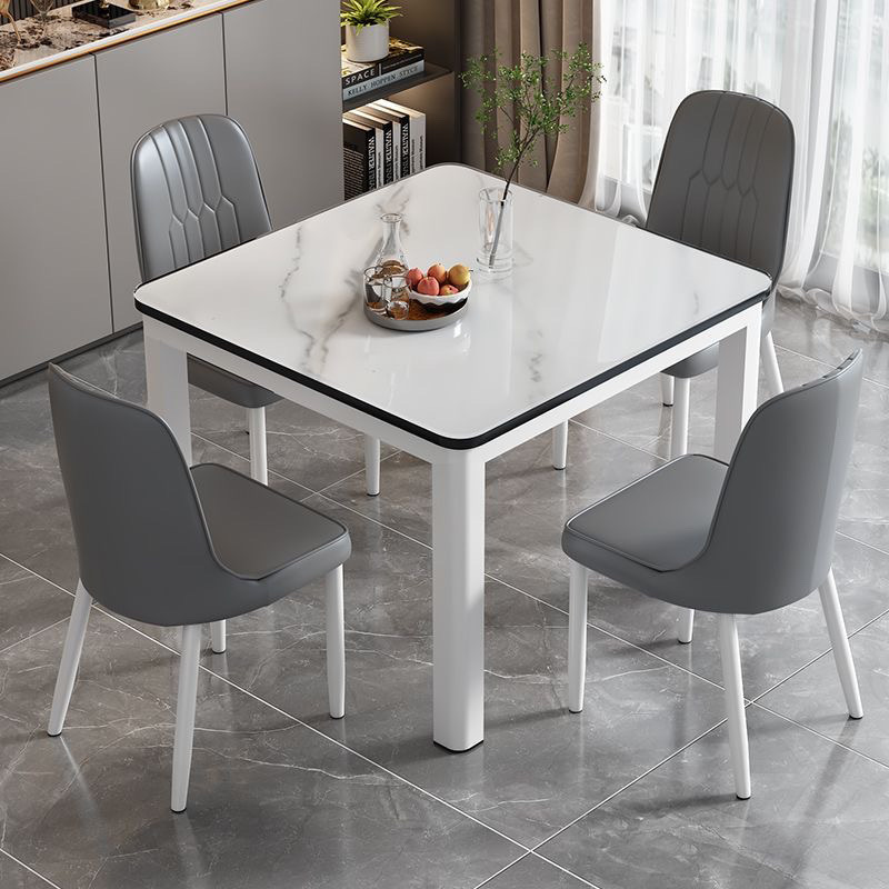 Tempered Glass Dining Table and Chair Combination for Home Use, Small Apartment Square Table for Dining, Simple Rental House, Second Floor
