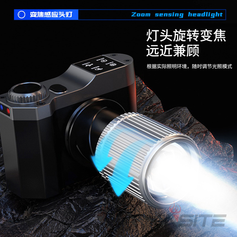 Cross-border outdoor strong light long-range camera lamp lighting head lamp night fishing lamp night running cycling lamp long endurance