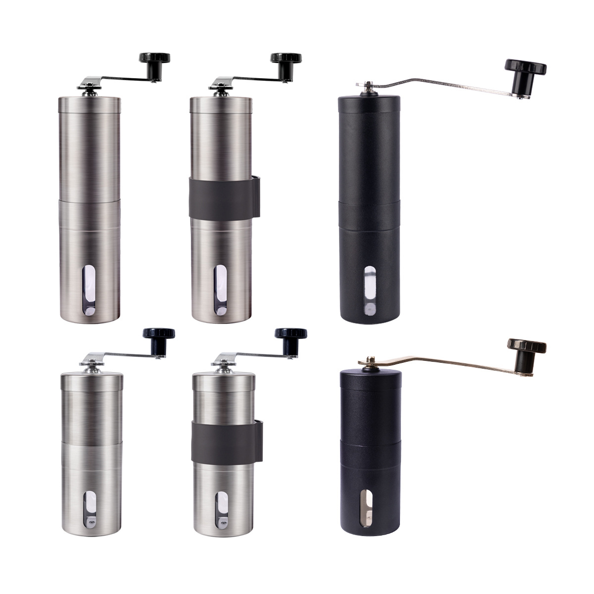 Cross-Border E-Commerce 304 Stainless Steel Manual Coffee Grinder Portable Hand-Cranked Ceramic Grinding Core Adjustable Grinder